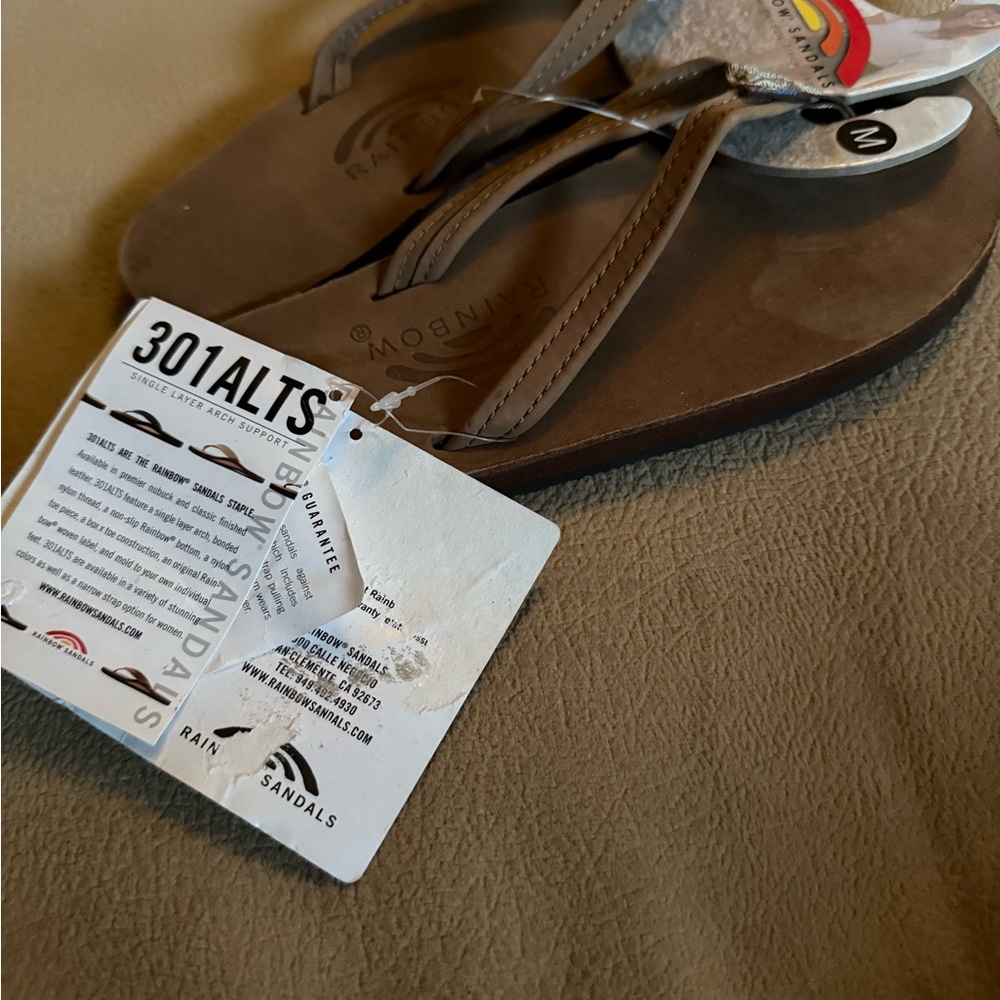 Rainbow Brown Leather Sandals - Picture 2 of 3